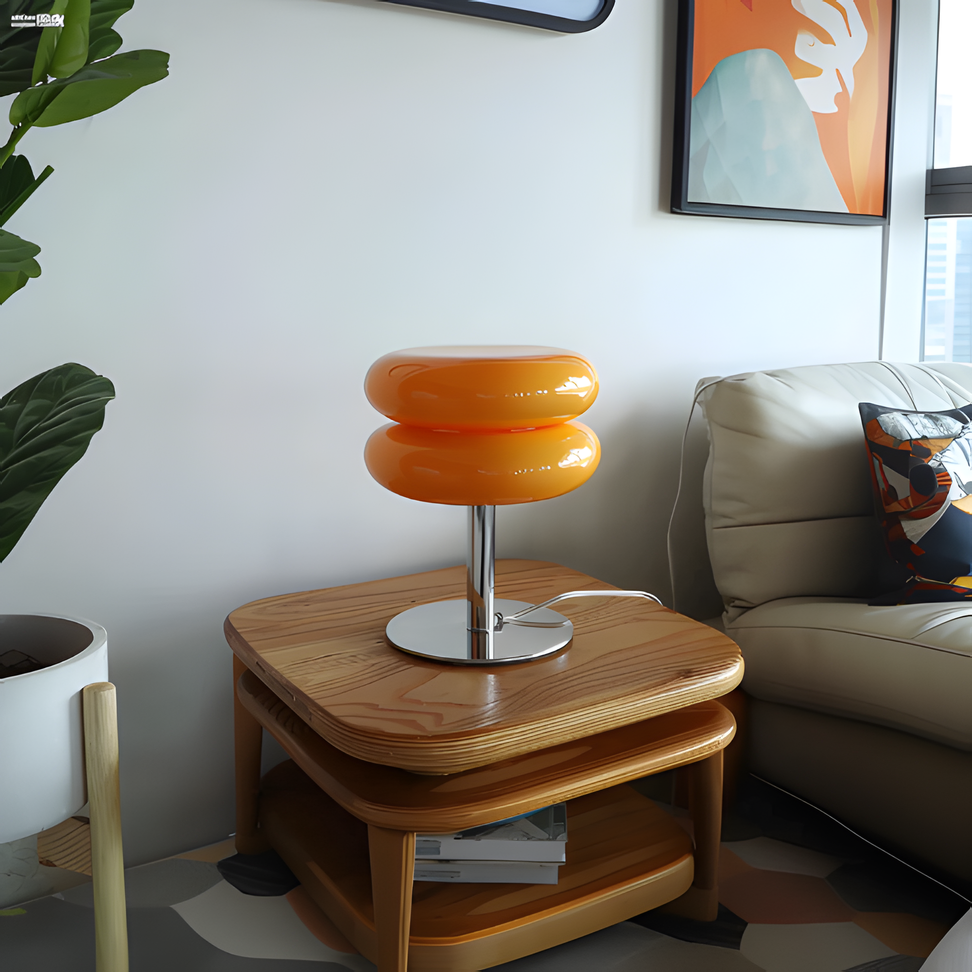 Lámpara De Mesa Doble Esfera - Moderno Italiano