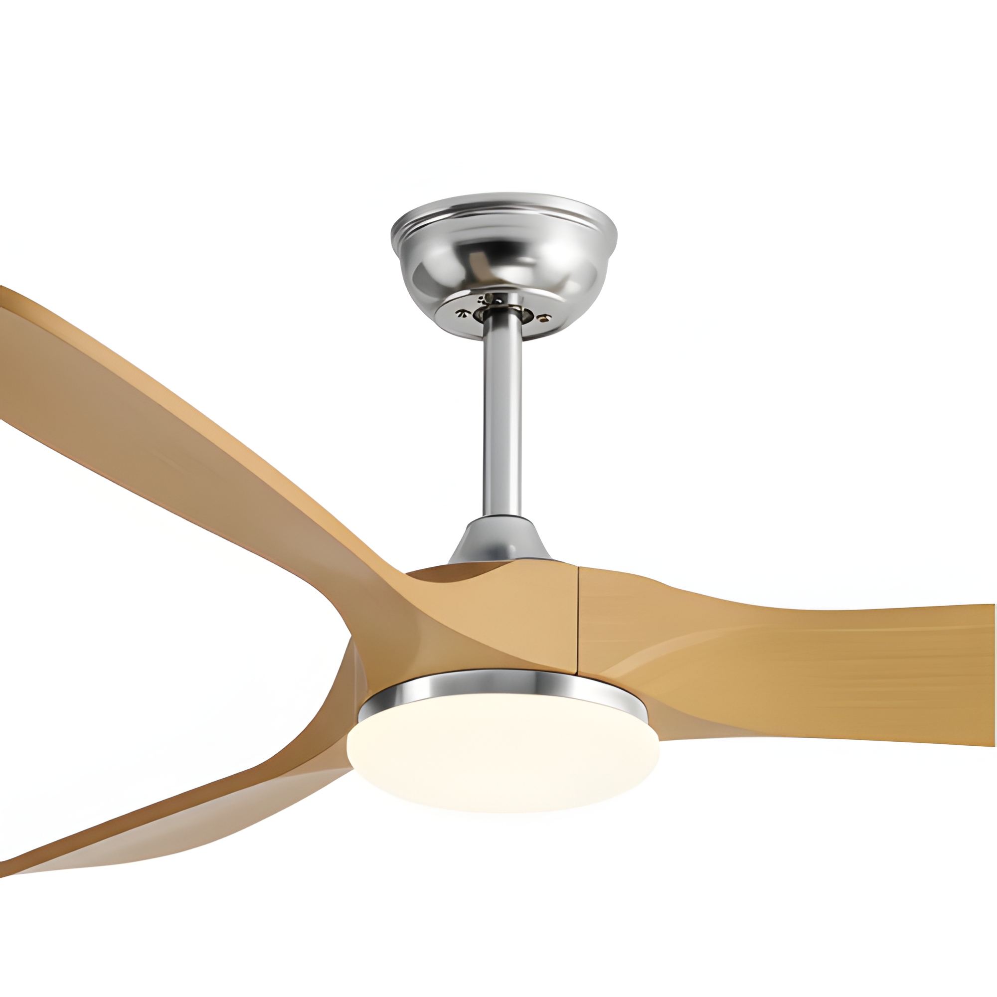Ventilador de techo con luz en tono madera - LED retro