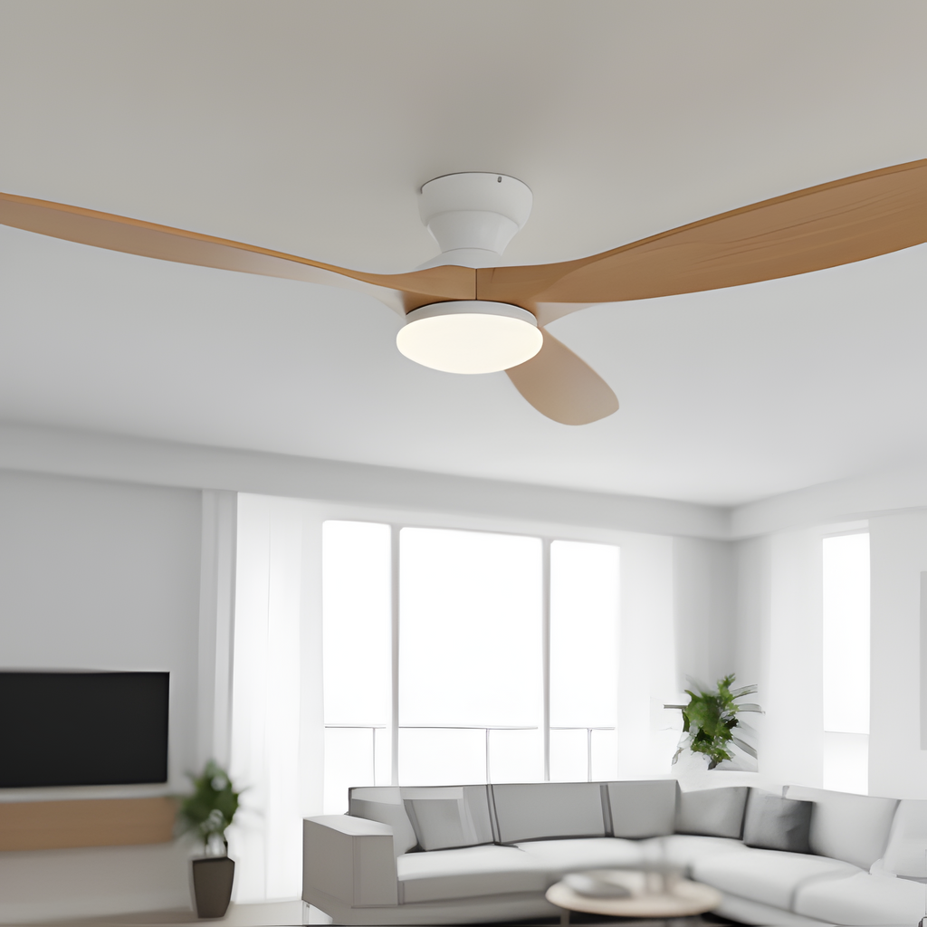 Ventilador de techo con luz en tono madera - Elegancia atemporal