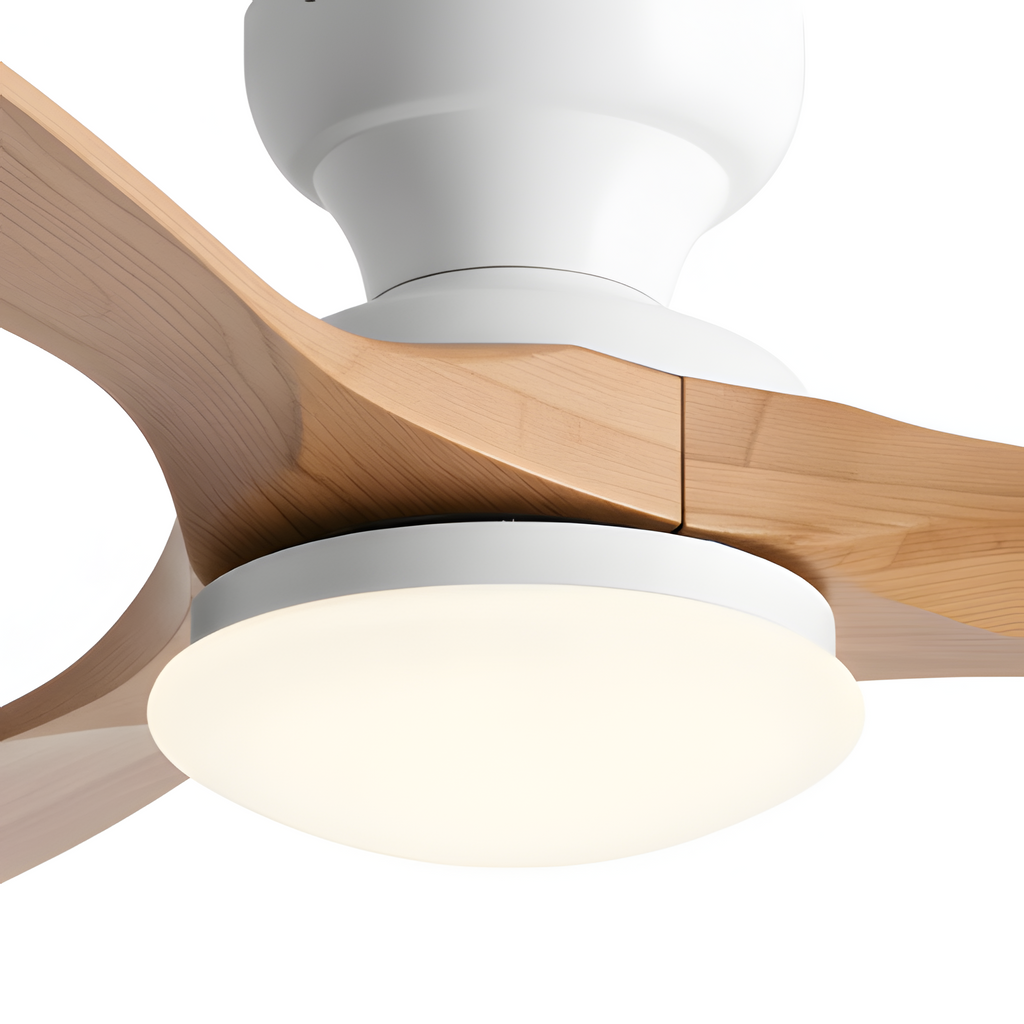 Ventilador de techo con luz en tono madera - Elegancia atemporal