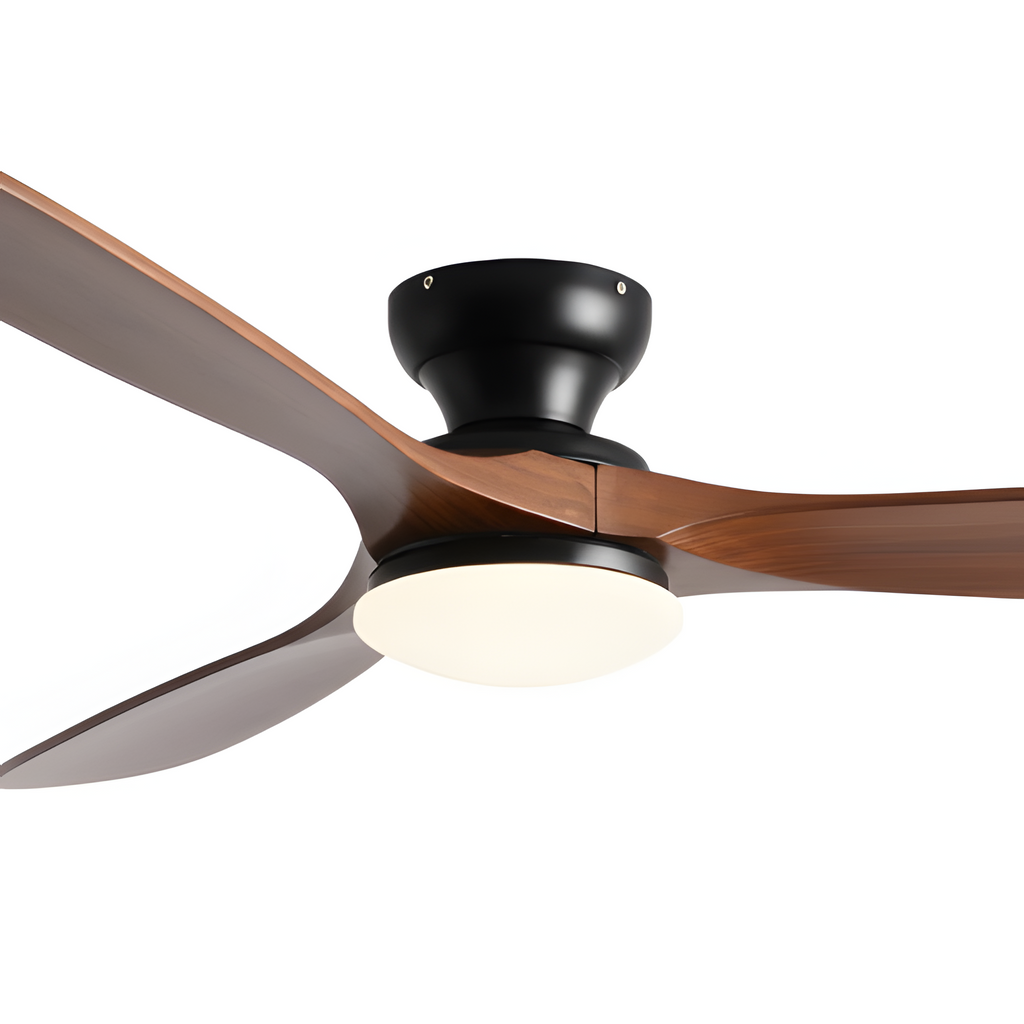 Ventilador de techo en tono madera con luz LED - Moderno
