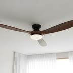 Ventilador de techo en tono madera con luz LED - Moderno