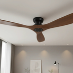 Ventilador de techo en tono madera con luz LED - Moderno