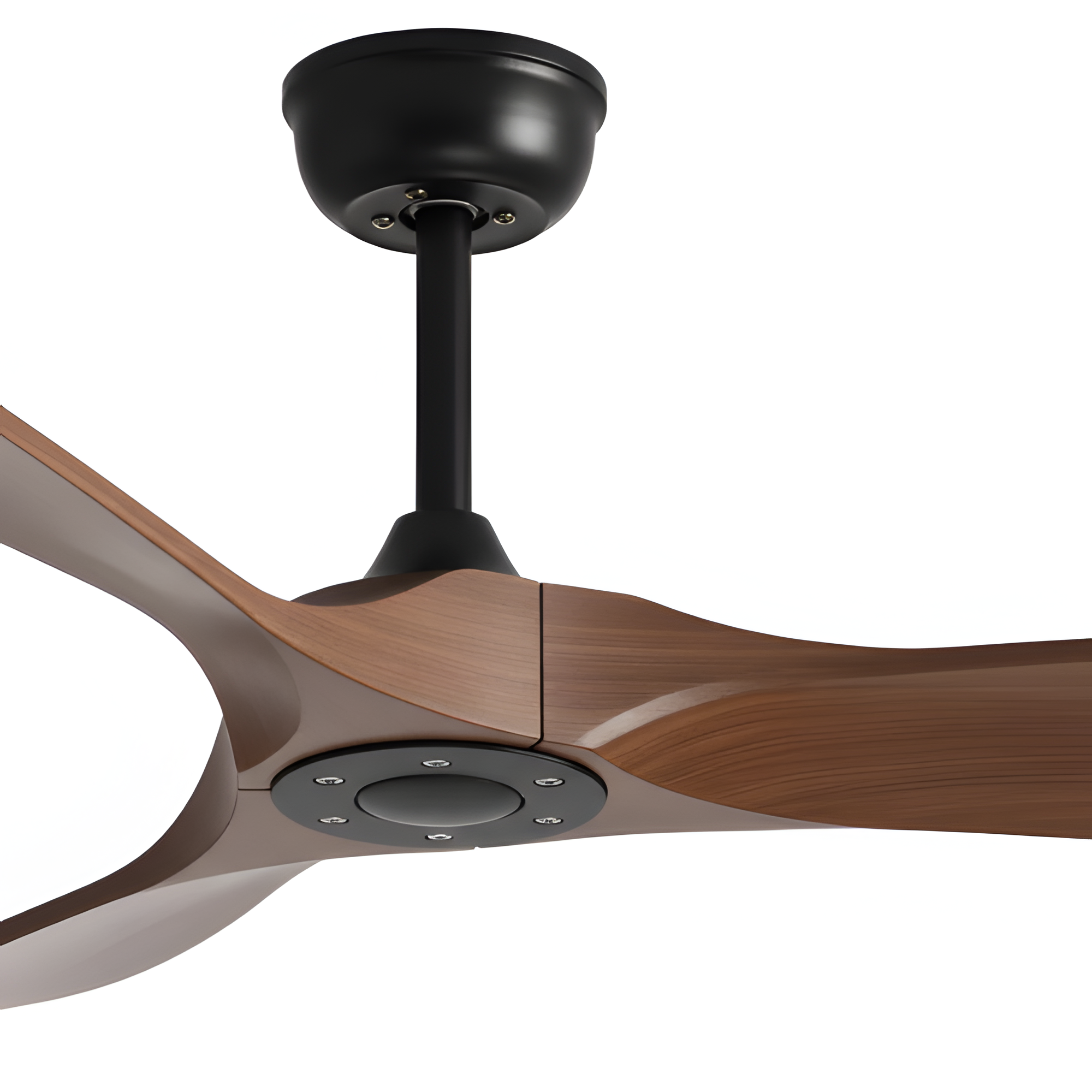 Ventilador de techo vintage de madera Y negro - Elegancia