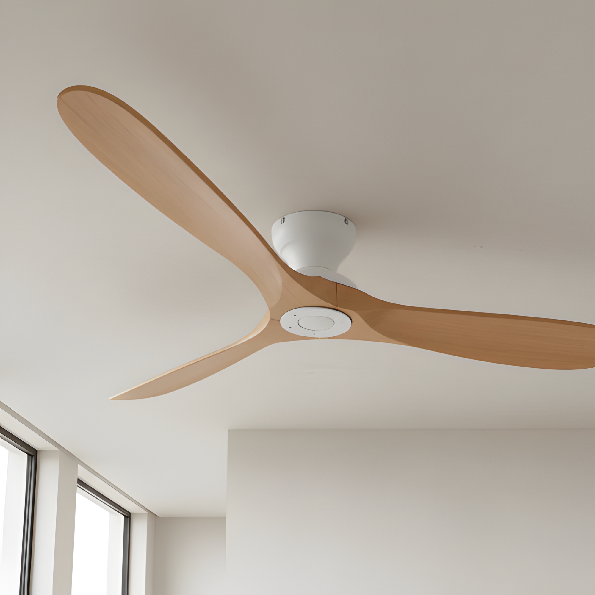 Ventilador De Techo Con Acabado En Madera Natural - Estetica Moderna