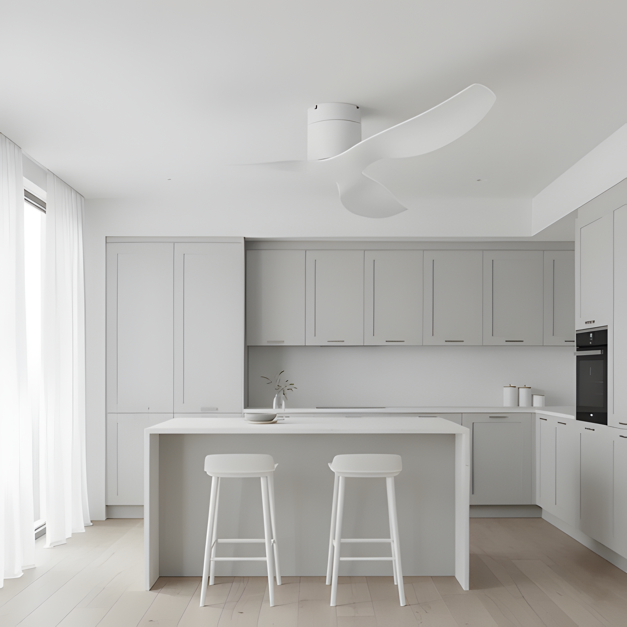 Ventilador de techo blanco ultradelgado - Estilo Minimalista