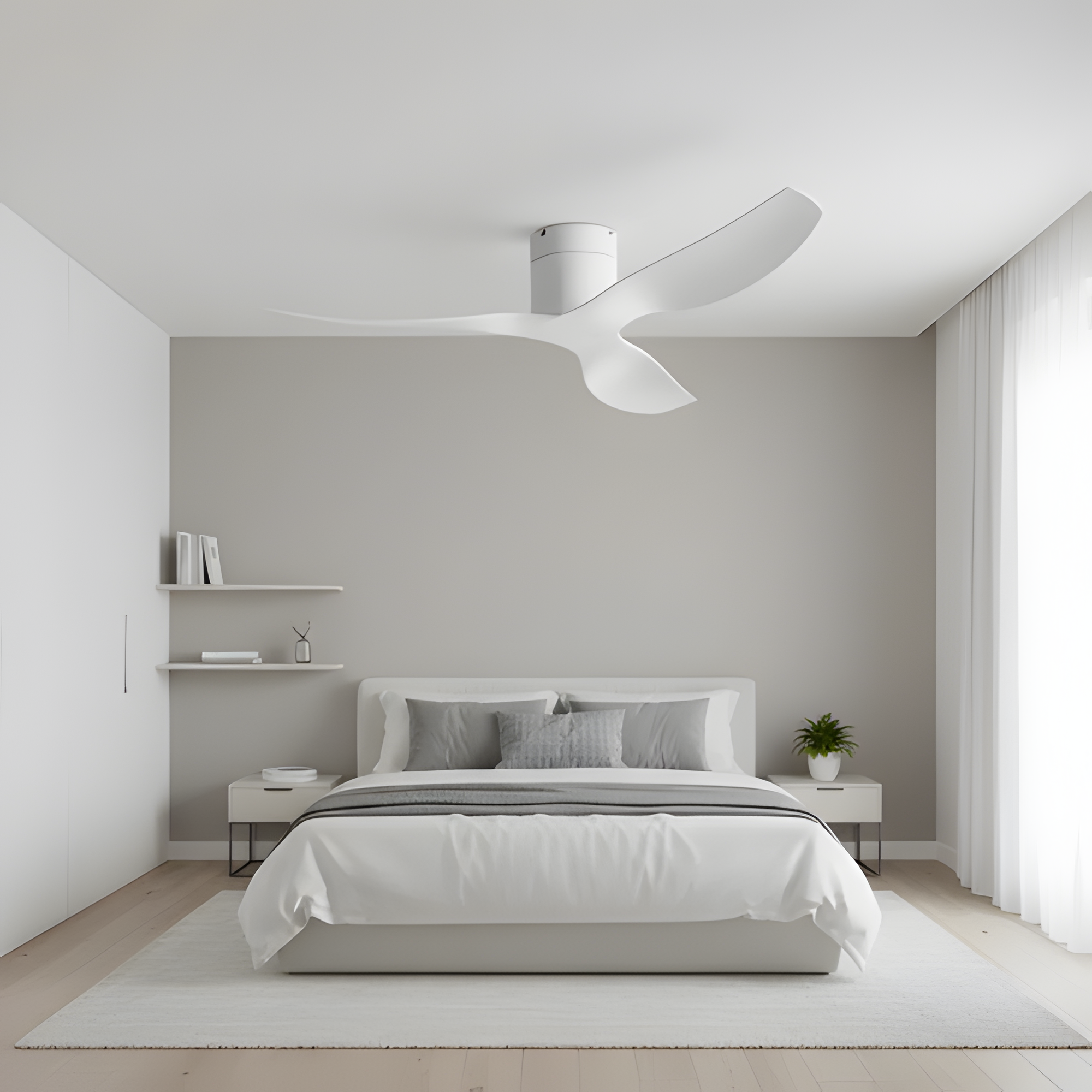 Ventilador de techo blanco ultradelgado - Estilo Minimalista
