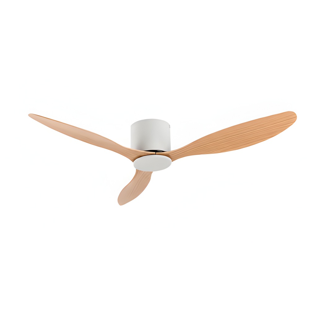 Ventilador de techo en tono madera claro - Contraste Suave