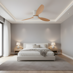 Ventilador de techo en tono madera claro - Contraste Suave