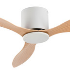 Ventilador de techo en tono madera claro - Contraste Suave