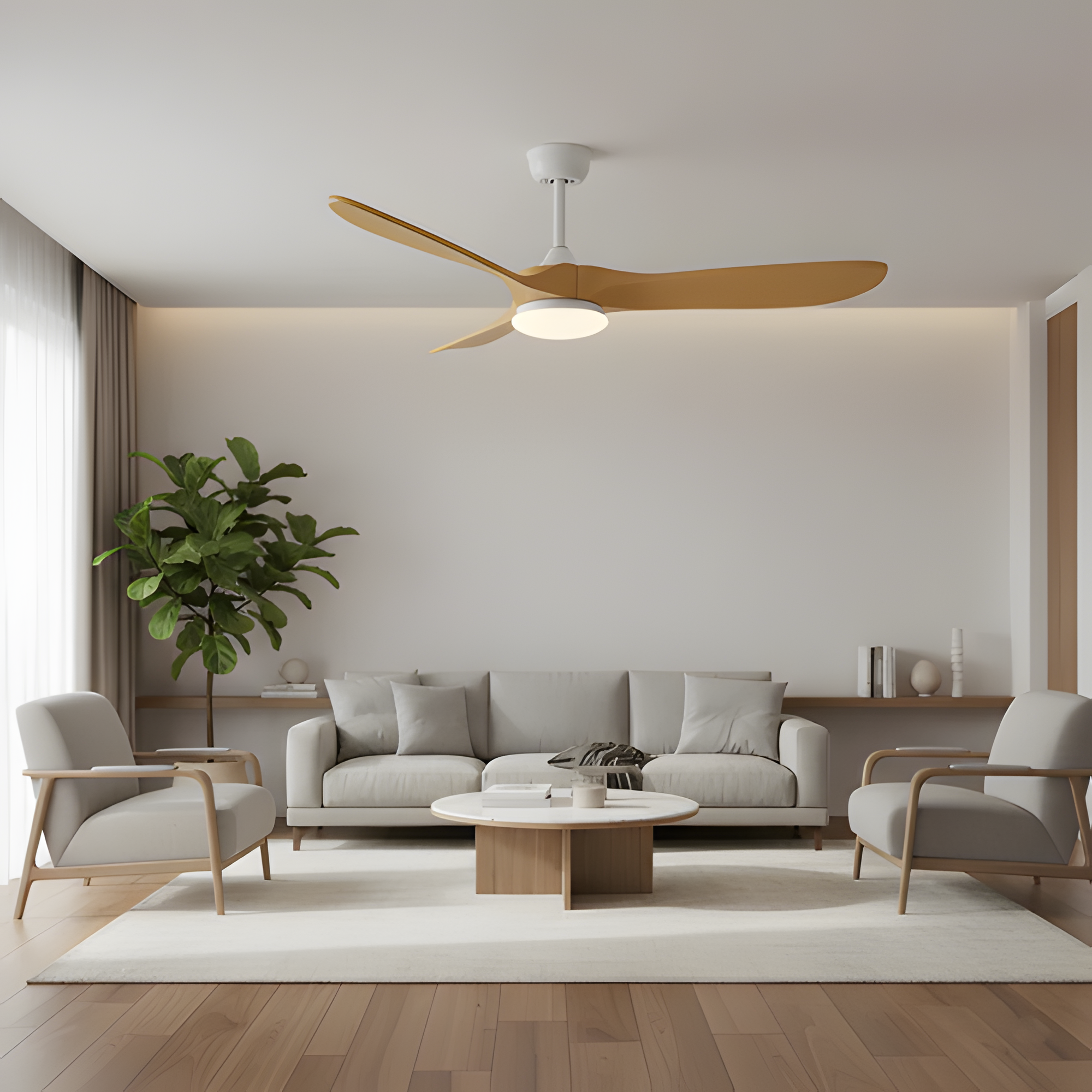 Ventilador de techo avelin wood - Minimalista y reversible