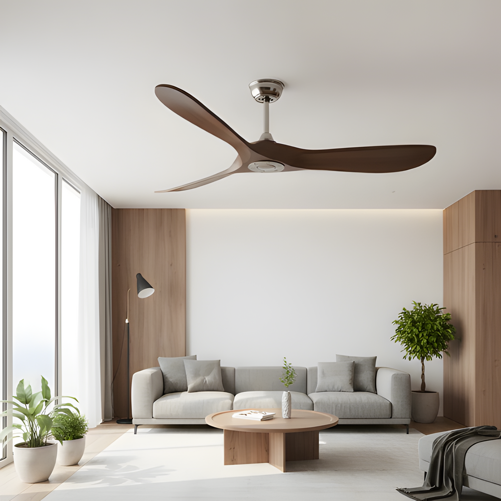 Ventilador De Techo Rowan Dark Wood - Moderno y reversible