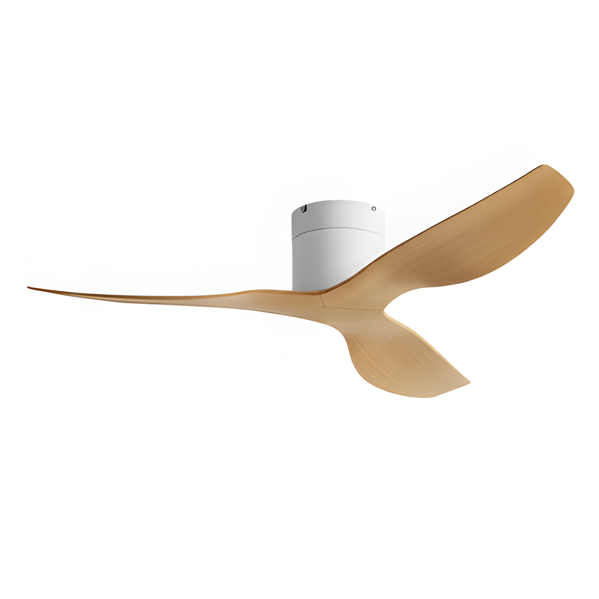 Ventilador de techo de madera clara y blanco - Diseño escandinavo