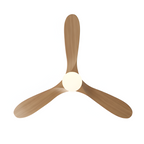 Ventilador De Techo De Cromo Y Madera Natural - Decoración Estética