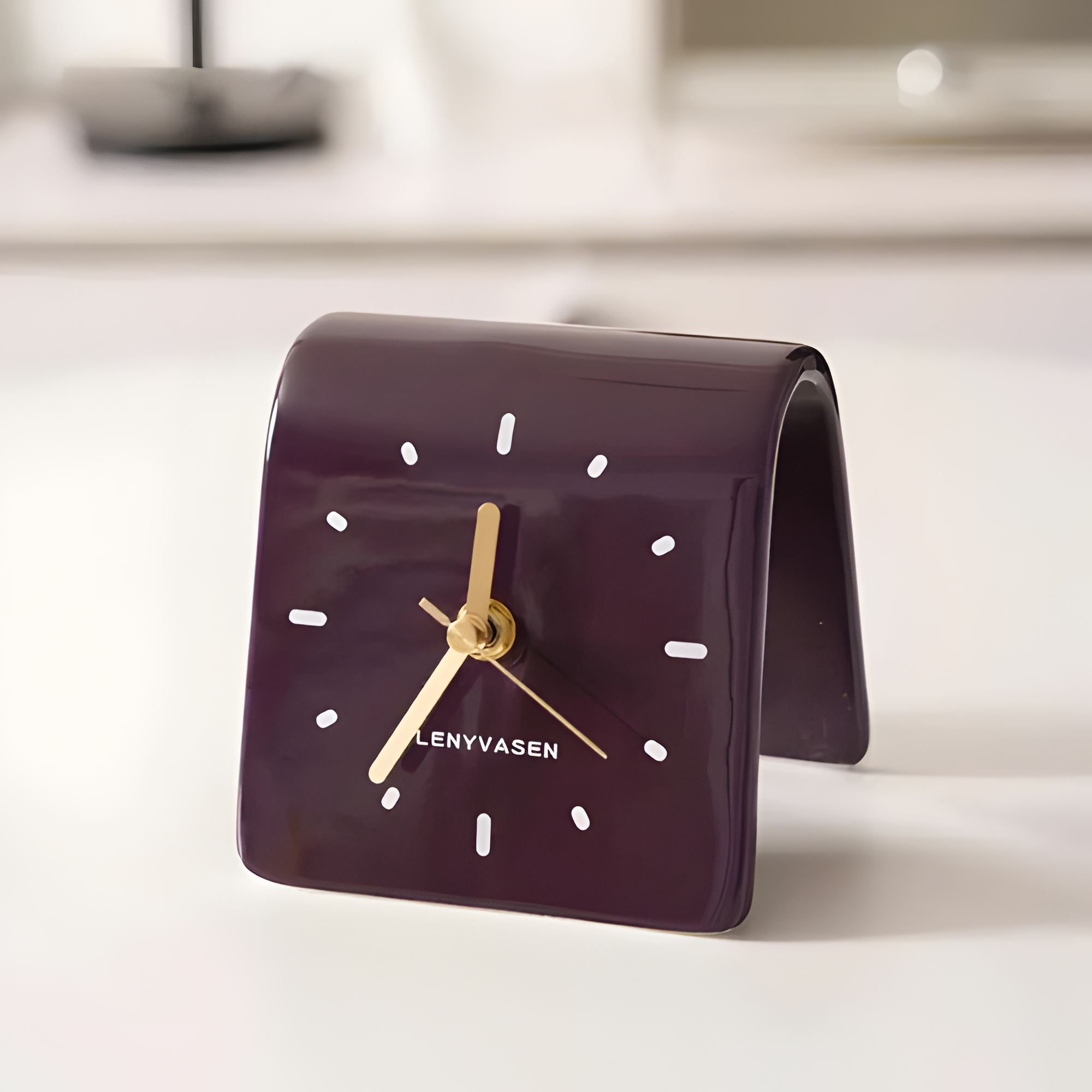 Reloj De Escritorio Retro Minimalista - Diseño Curvo