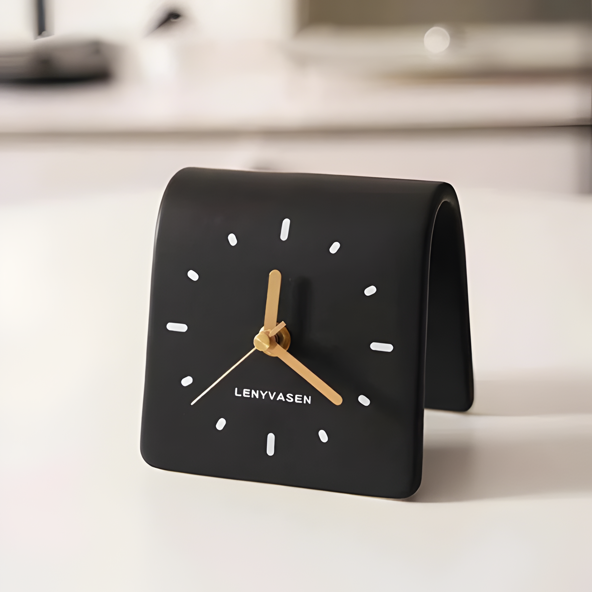 Reloj De Escritorio Retro Minimalista - Diseño Curvo