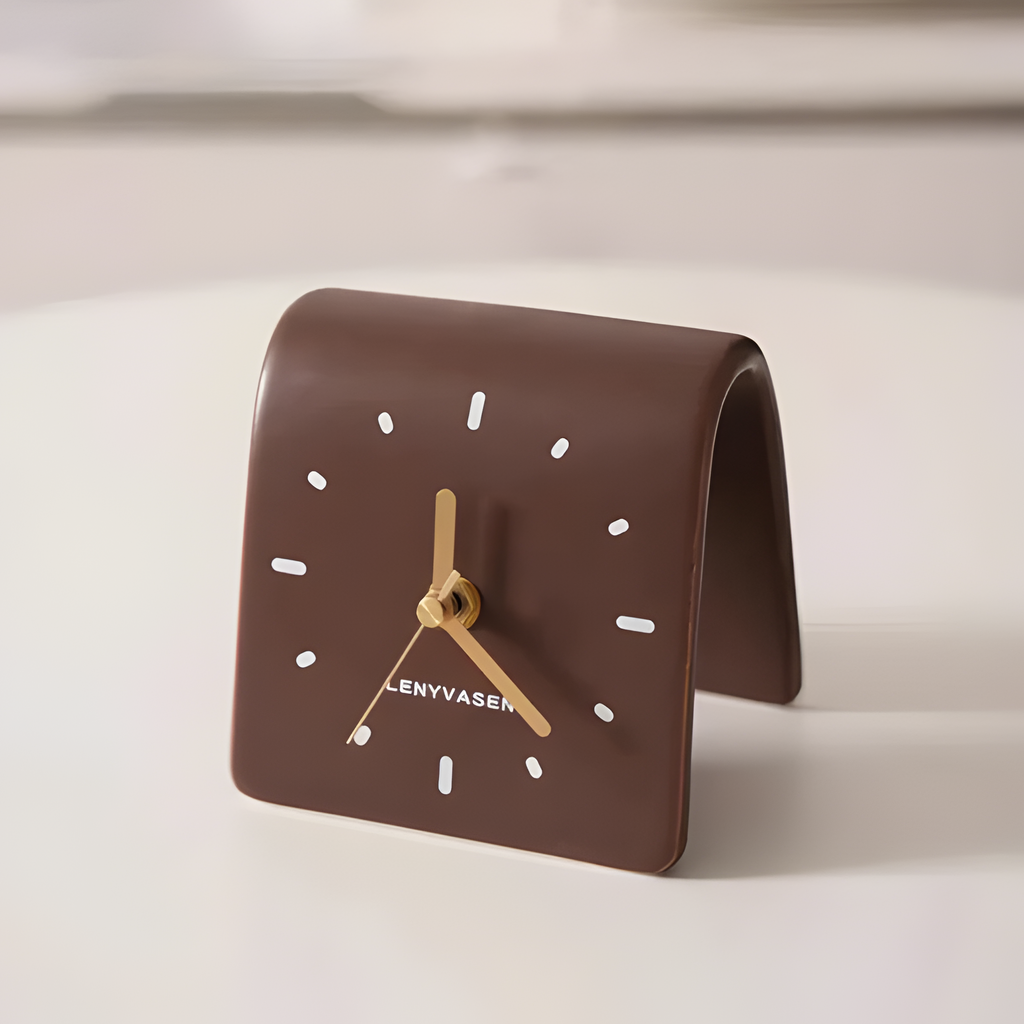 Reloj De Escritorio Retro Minimalista - Diseño Curvo