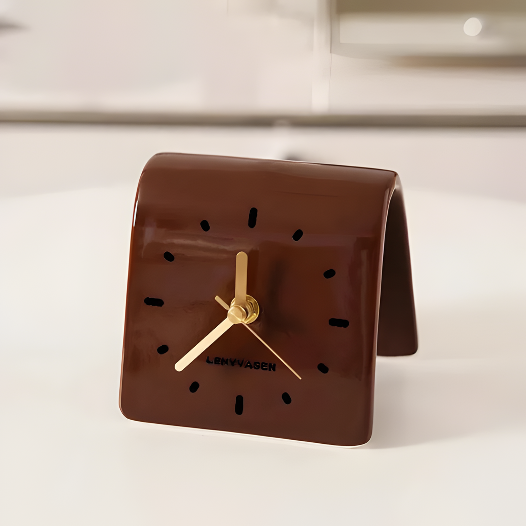 Reloj De Escritorio Retro Minimalista - Diseño Curvo