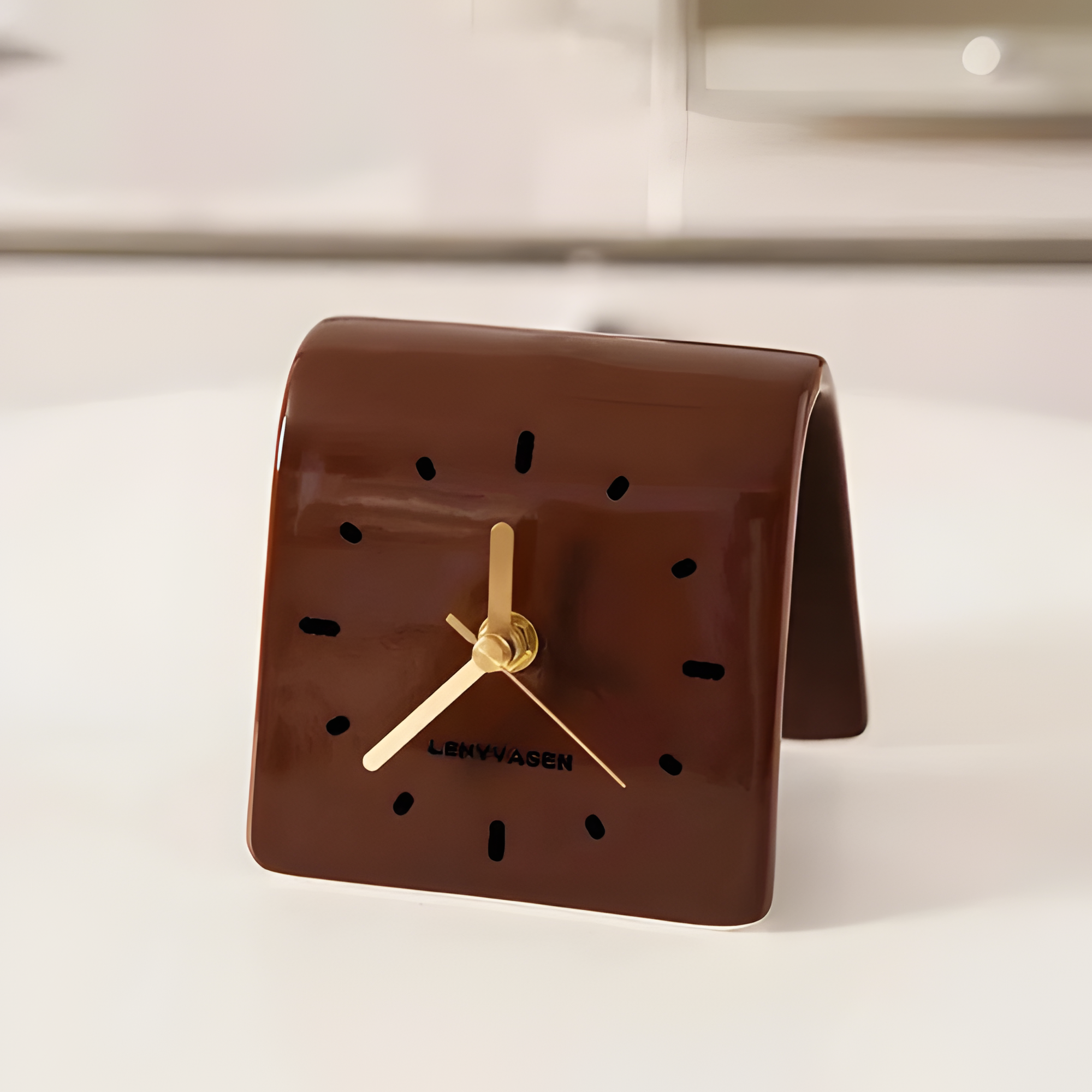 Reloj De Escritorio Retro Minimalista - Diseño Curvo