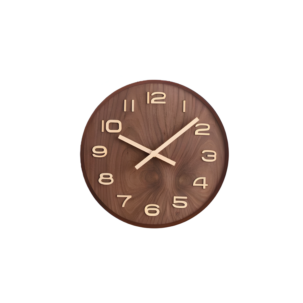 Reloj De Pared Minimalista De Madera Con Pantalla Numérica Y Clásica