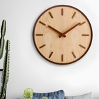 Reloj De Pared Minimalista De Madera Con Pantalla Numérica Y Clásica