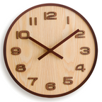 Reloj De Pared Minimalista De Madera Con Pantalla Numérica Y Clásica