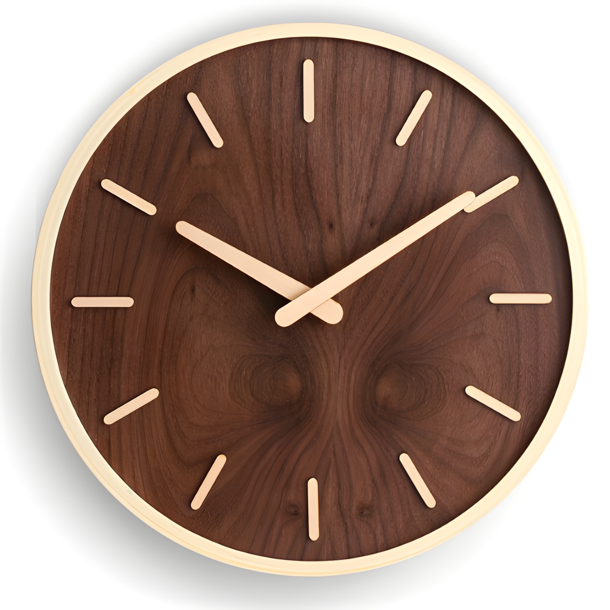 Reloj De Pared Minimalista De Madera Con Pantalla Numérica Y Clásica
