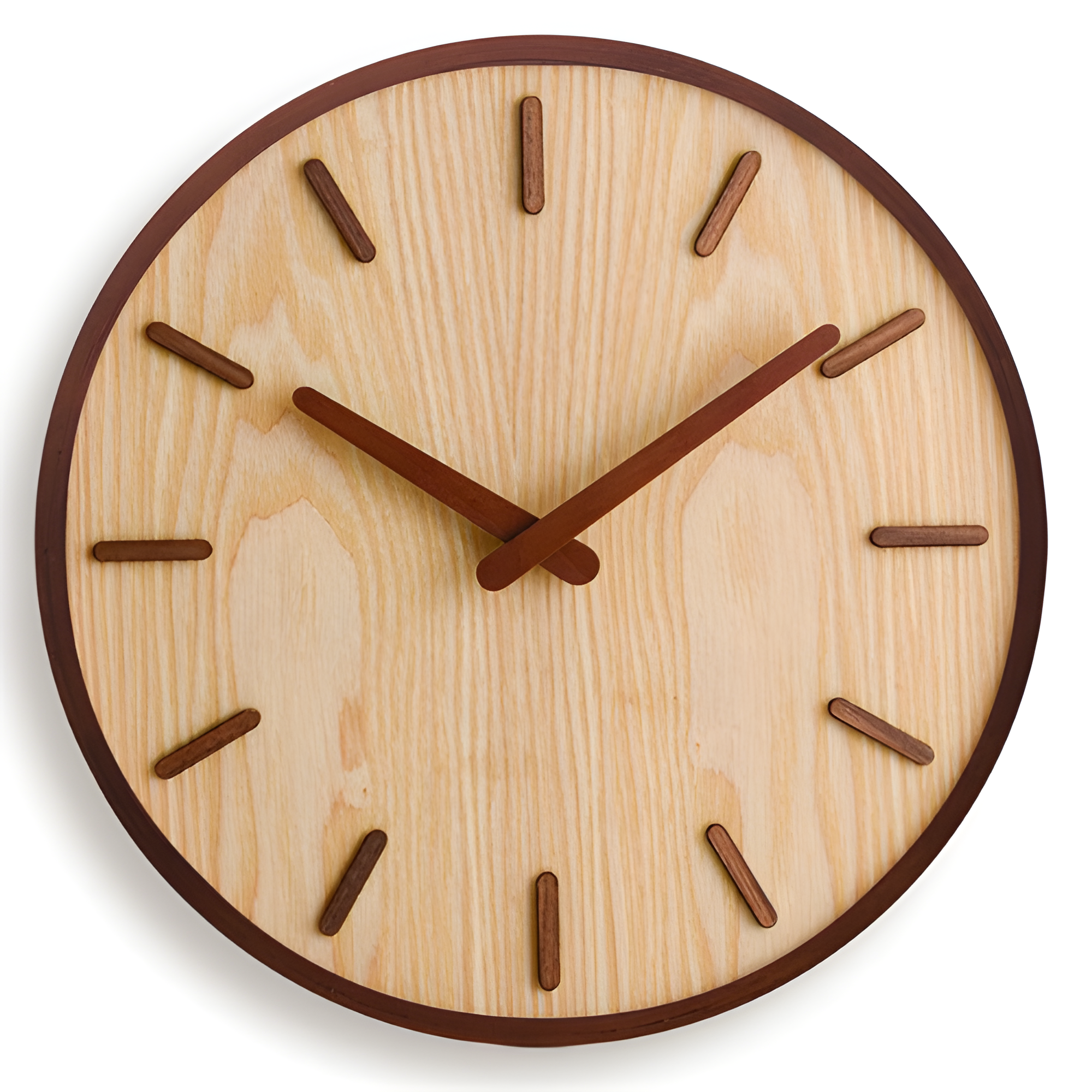 Reloj De Pared Minimalista De Madera Con Pantalla Numérica Y Clásica
