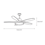 Ventilador de techo moderno con acabado de madera - LED integrado