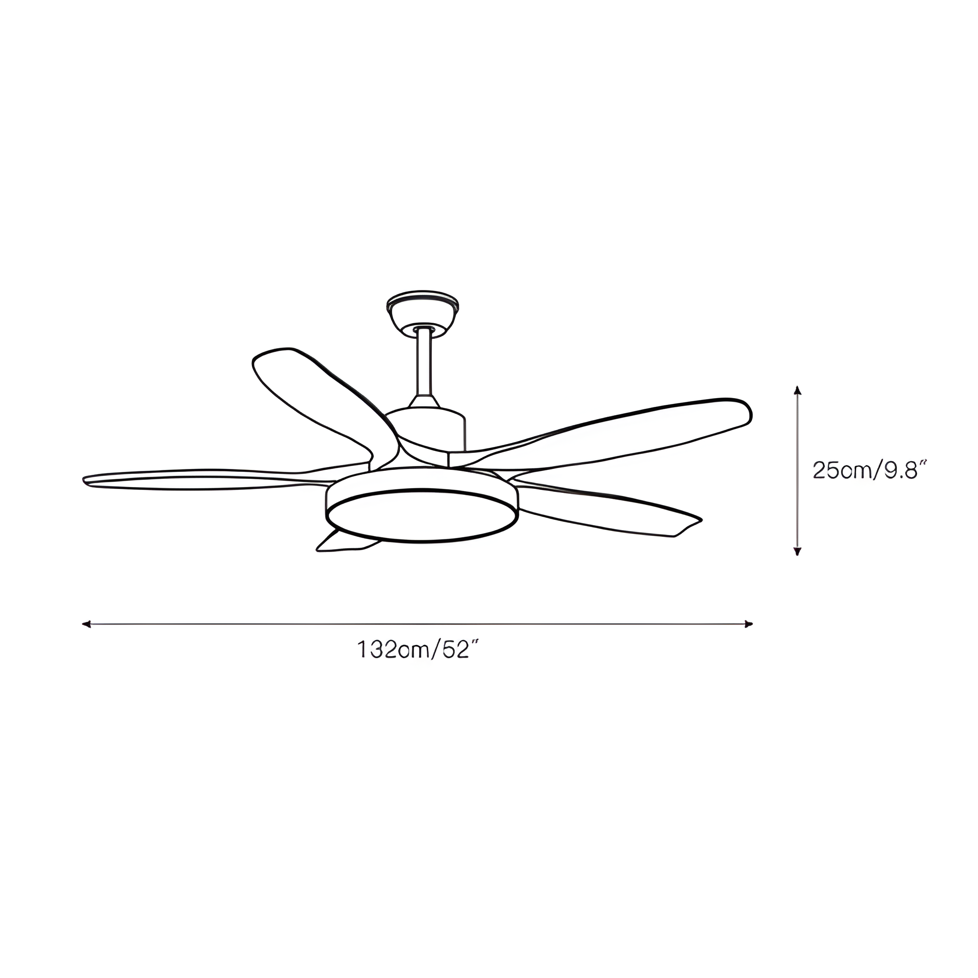 Ventilador de techo moderno con acabado de madera - LED integrado