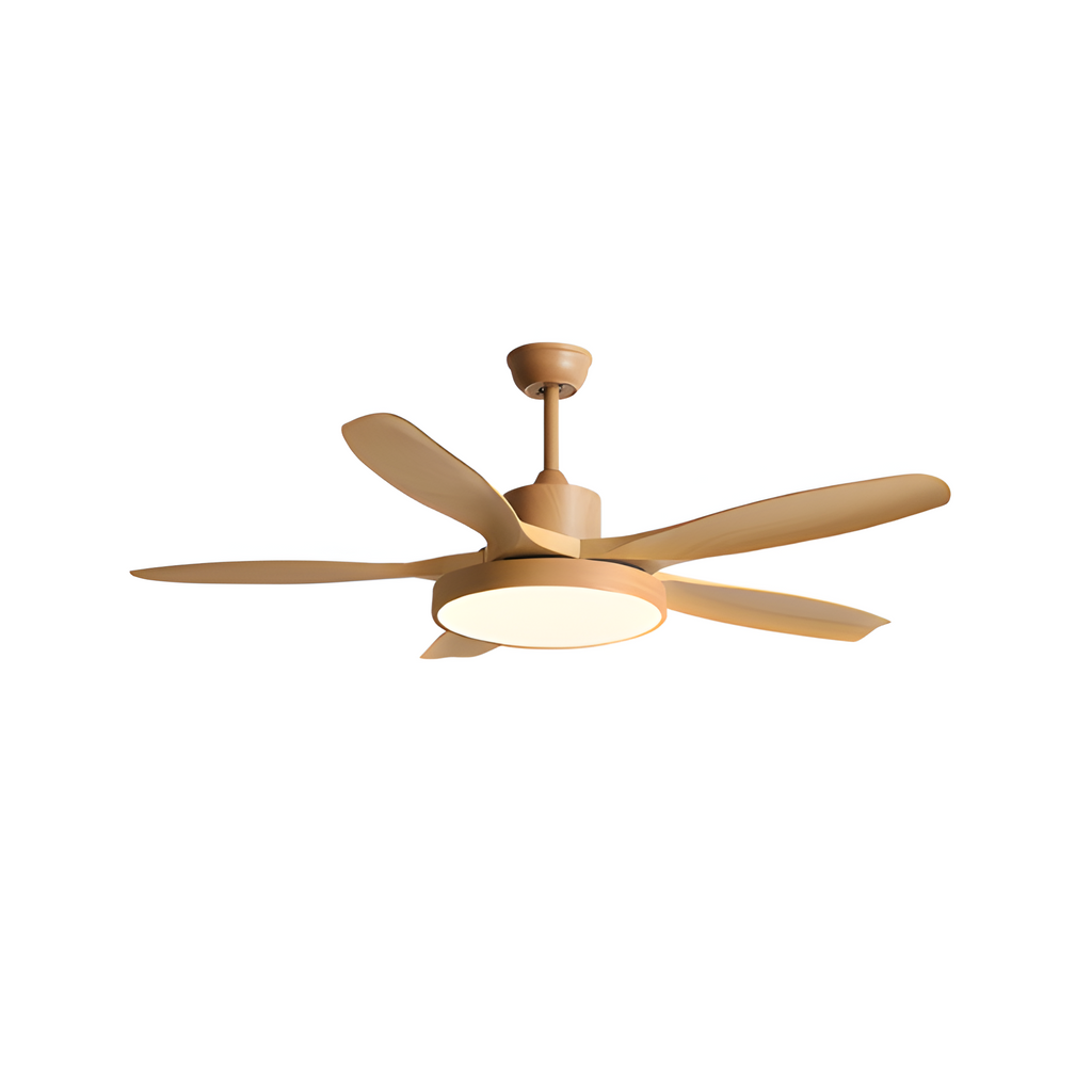 Ventilador de techo moderno con acabado de madera - LED integrado