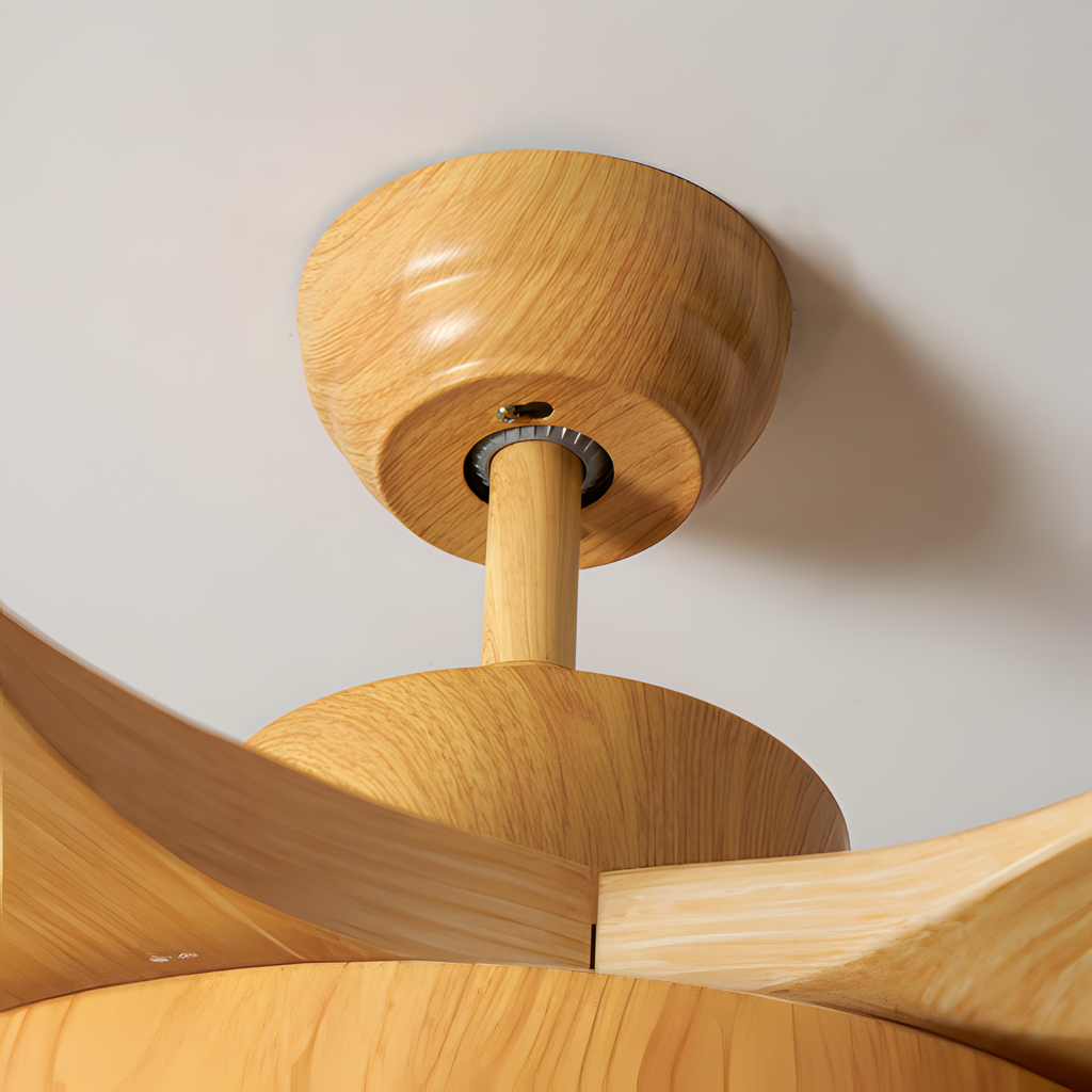 Ventilador de techo moderno con acabado de madera - LED integrado