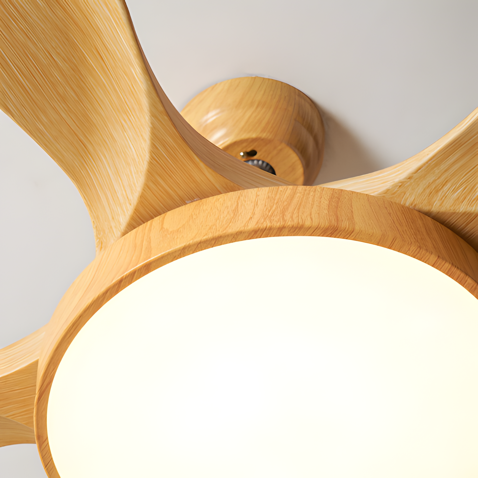 Ventilador de techo moderno con acabado de madera - LED integrado