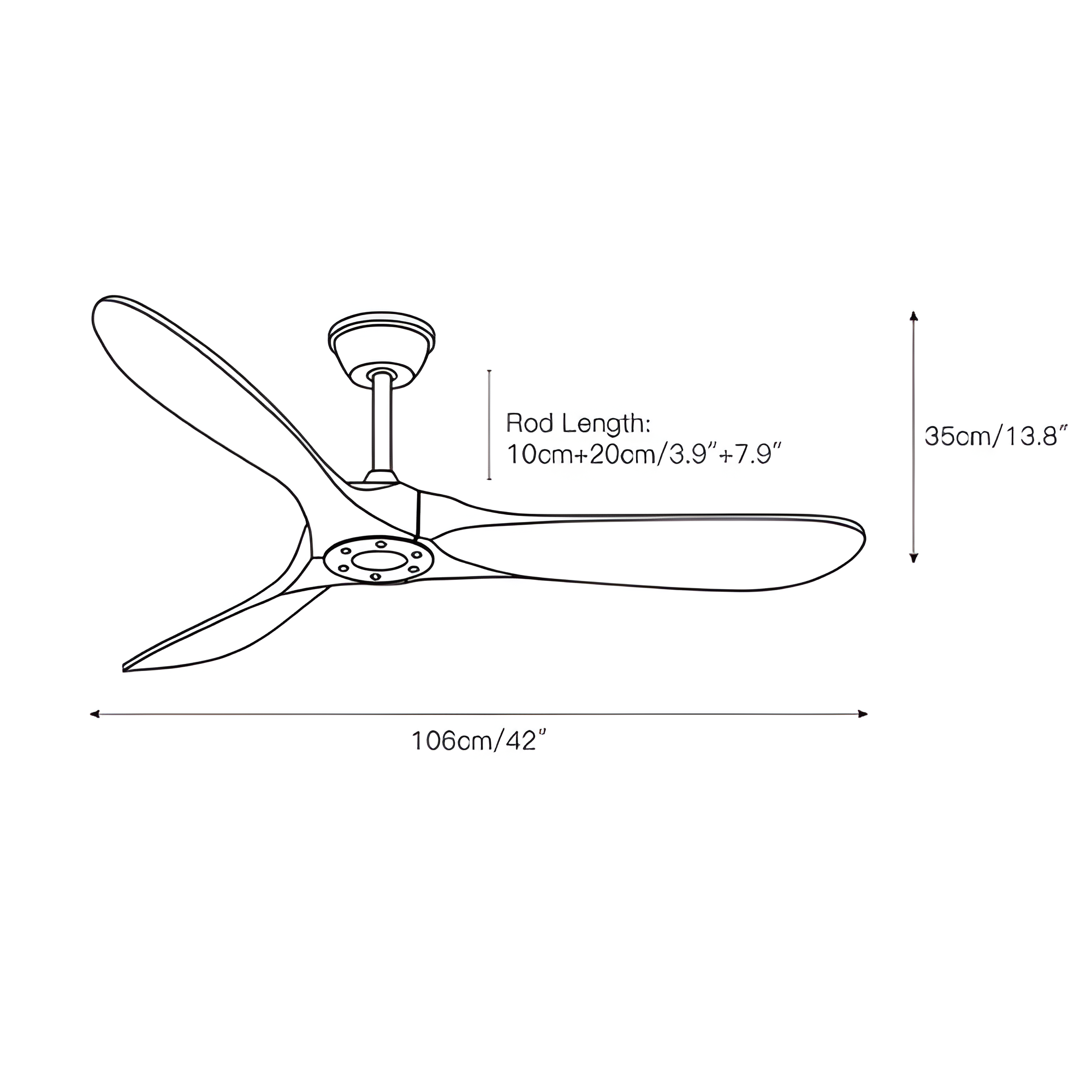 Ventilador De Techo Orgánico Moderno - Diseño De Aspas Curvas