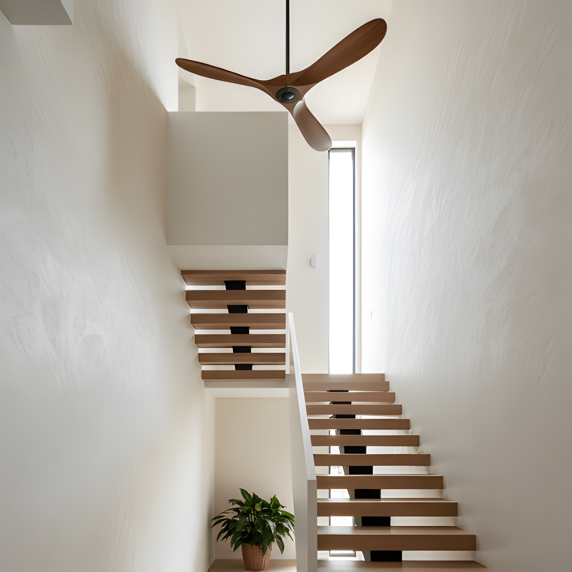 Ventilador De Techo Orgánico Moderno - Diseño De Aspas Curvas