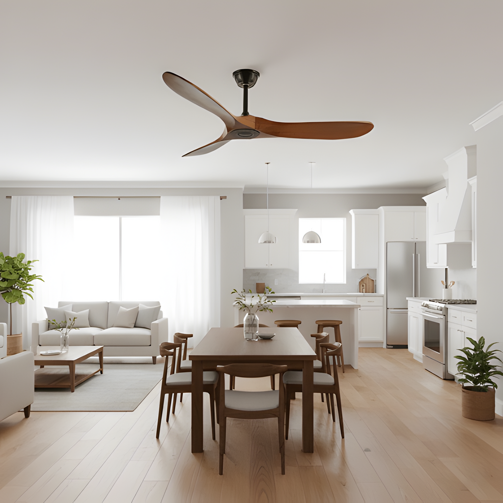 Ventilador De Techo Orgánico Moderno - Diseño De Aspas Curvas