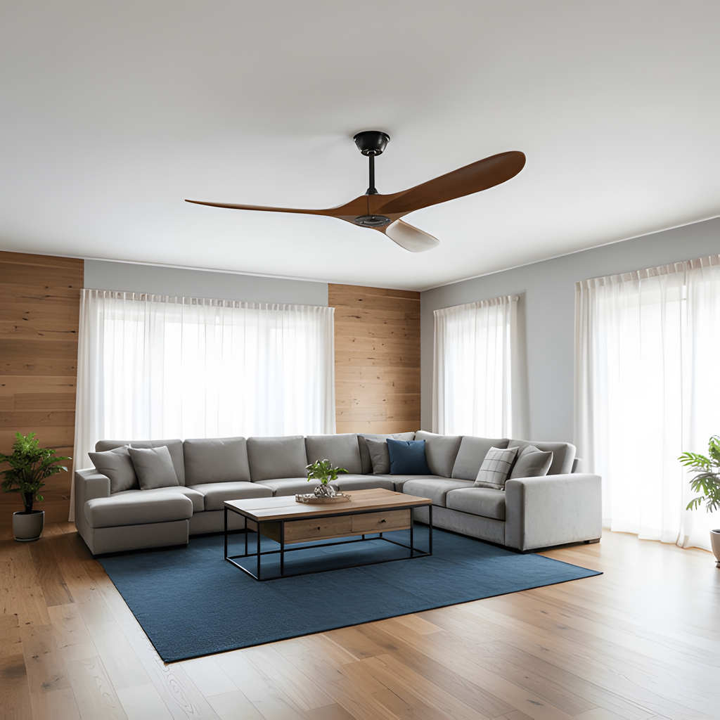 Ventilador De Techo Orgánico Moderno - Diseño De Aspas Curvas