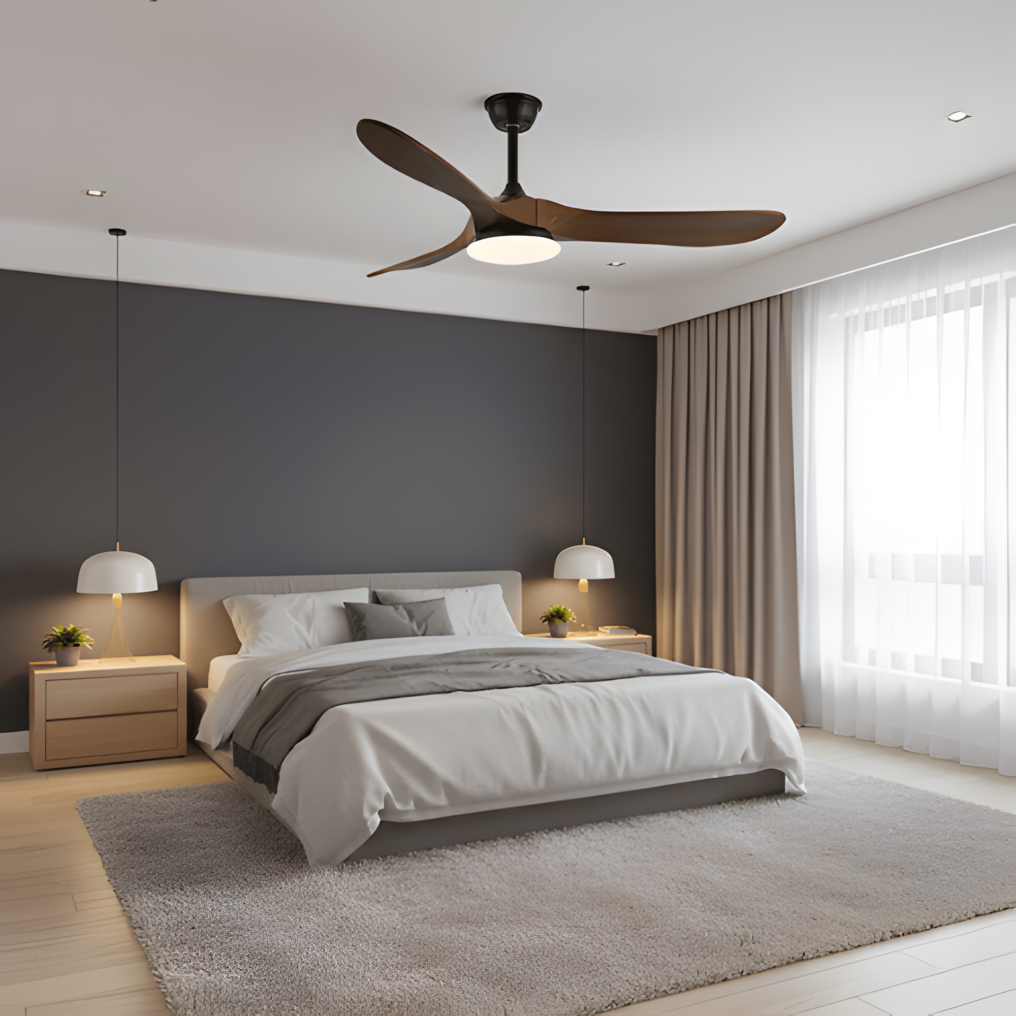 Ventilador De Techo Minimalista Y Moderno - Con Luz Integrada