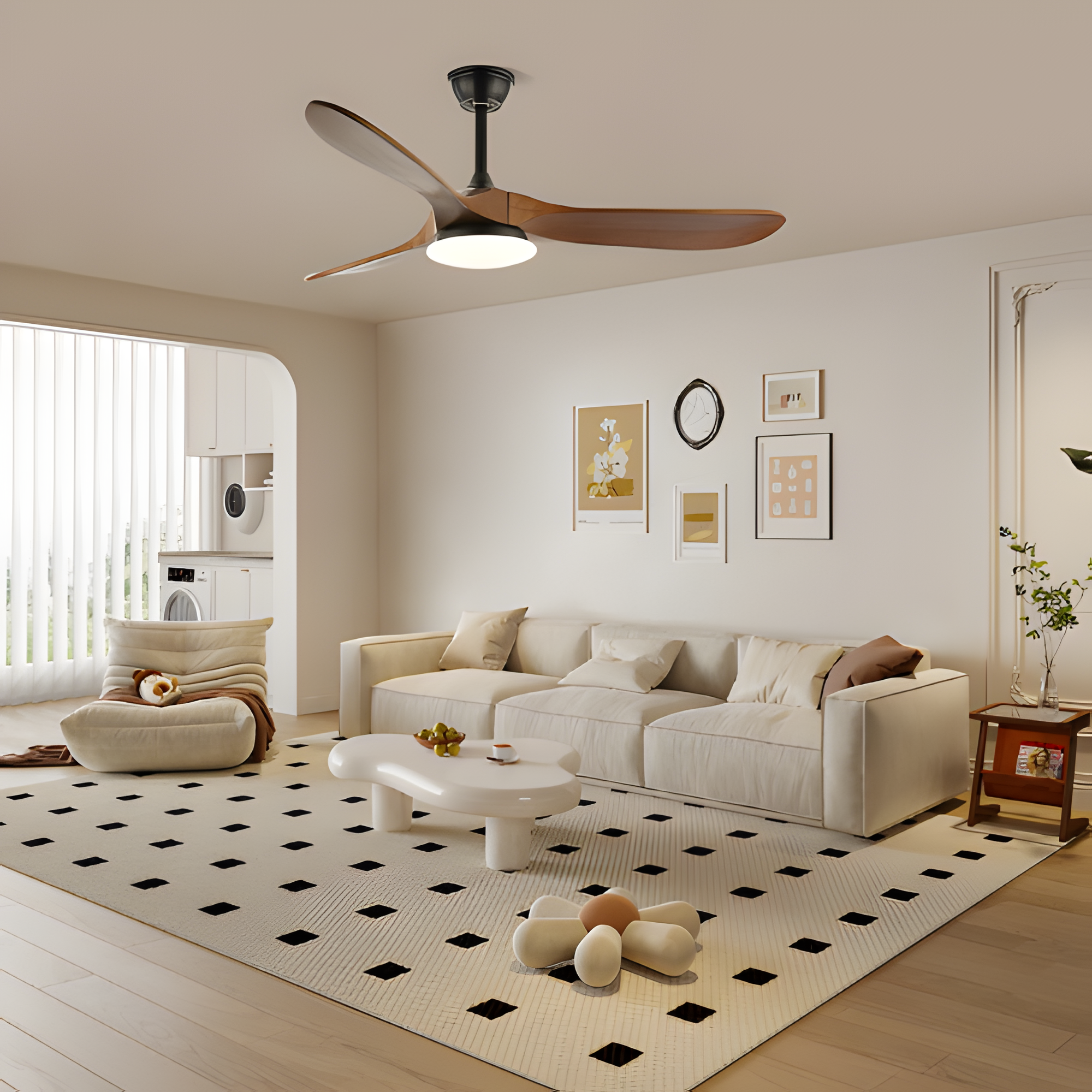 Ventilador De Techo Minimalista Y Moderno - Con Luz Integrada