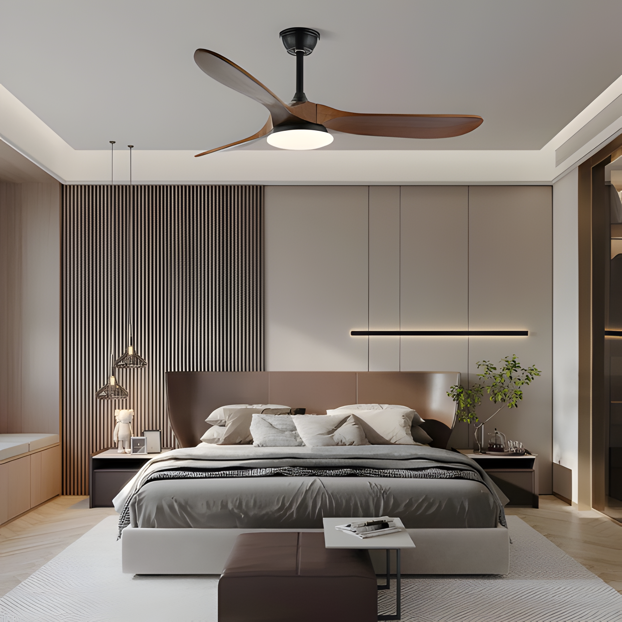 Ventilador De Techo Minimalista Y Moderno - Con Luz Integrada