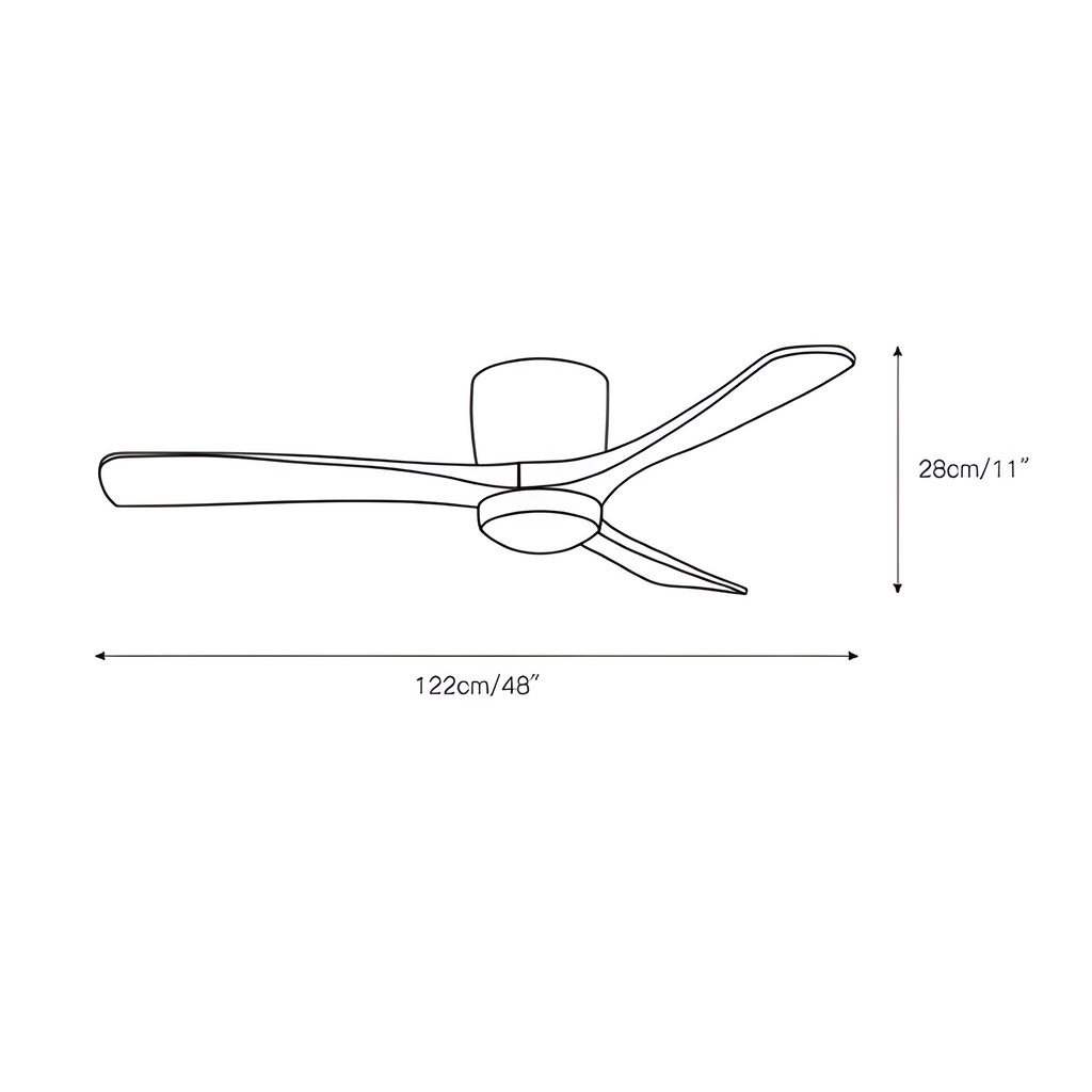 Ventilador De Techo Moderno De Madera - Con Luz Integrada