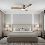 Ventilador De Techo Moderno De Madera - Con Luz Integrada