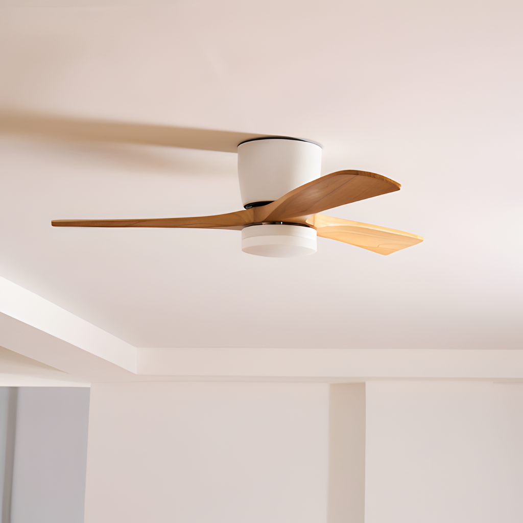Ventilador De Techo Moderno De Madera - Con Luz Integrada