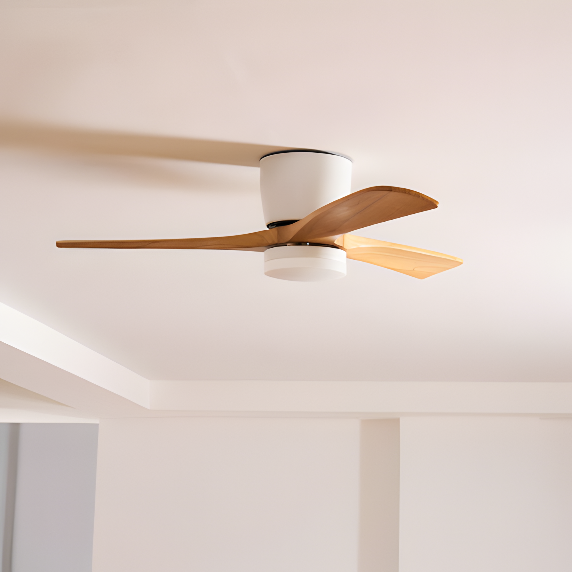 Ventilador De Techo Moderno De Madera - Con Luz Integrada