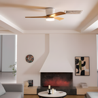 Ventilador De Techo Moderno De Madera - Con Luz Integrada