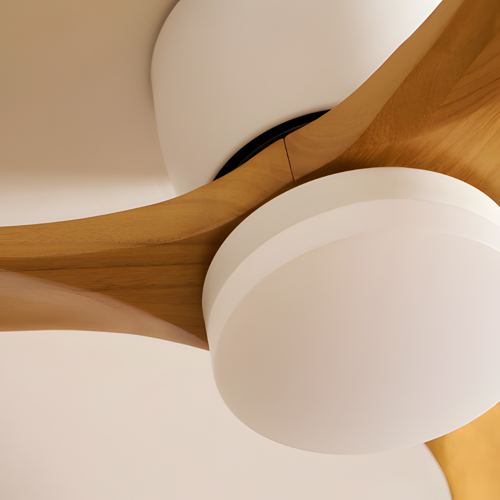 Ventilador De Techo Moderno De Madera - Con Luz Integrada