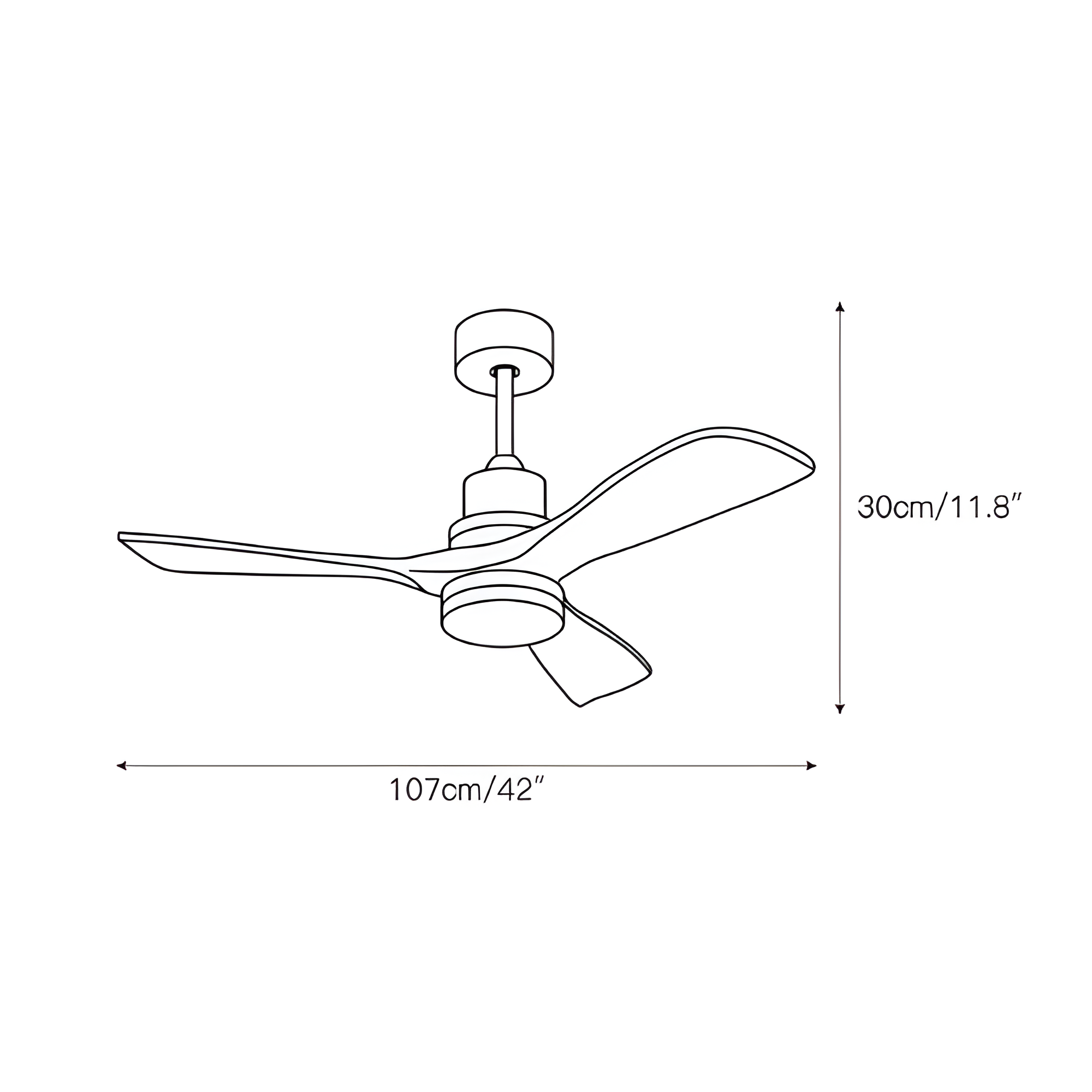 Ventilador De Techo Moderno De Madera - Luz LED Regulable