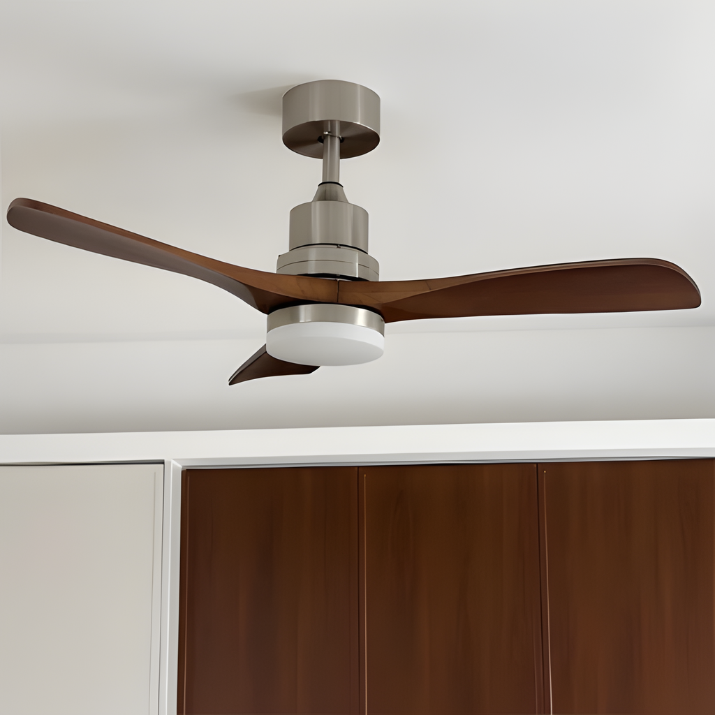 Ventilador De Techo Moderno De Madera - Luz LED Regulable