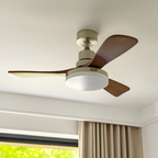 Ventilador De Techo Moderno De Madera - Luz LED Regulable