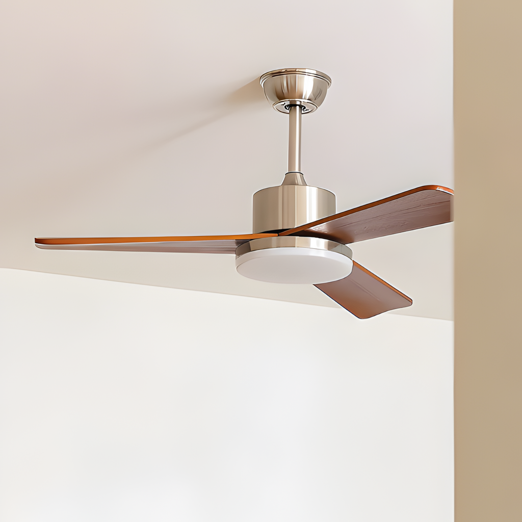 Ventilador De Techo Moderno De Madera - Luz LED Regulable